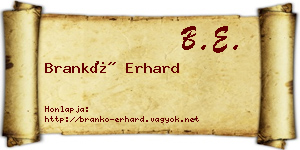 Brankó Erhard névjegykártya